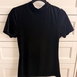 Ambiance Black Velvet Short Sleeve Top